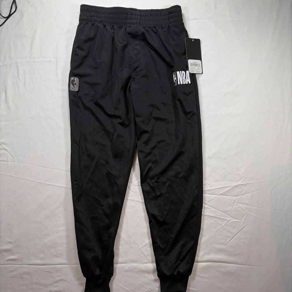 NBA Boys Size 14/16 Youth Joggers Athletic Pants Basketball Black Warm Up